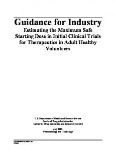 Guidance for Industry - FDA