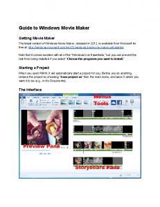 Guide to Windows Movie Maker