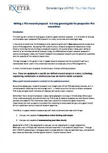 Guide to writing a research proposal