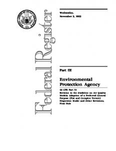 Guideline on Air Quality Models - EPA