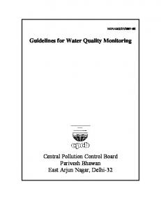 Guidelines for Water Quality Monitoring - Central Pollution Control Board