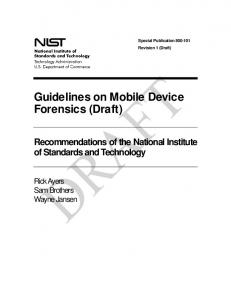 Guidelines on Mobile Device Forensics