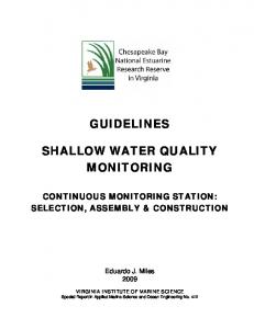 GUIDELINES SHALLOW WATER QUALITY MONITORING