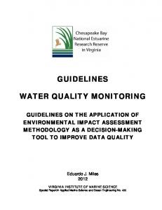 guidelines water quality monitoring