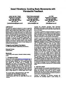 Guiding Body Movements with Vibrotactile Feedback - Department of ...