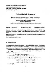H-Intuitionistic fuzzy sets - Ifigenia.org