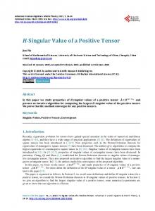 H-Singular Value of a Positive Tensor