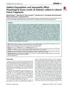 Habitat Degradation and Seasonality Affect Physiological Stress ...