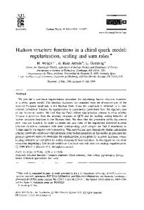 Hadron Structure Functions in a Chiral Quark Model: Regularization ...