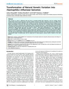 Haemophilus Influenzae Genomes - CiteSeerX