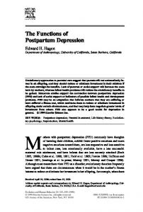 Hagen EH (1999) The functions of postpartum depression