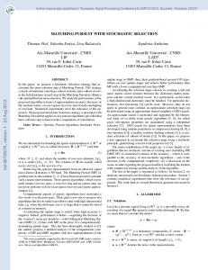 [hal-00725075, v1] Matching Pursuit With Stochastic ...