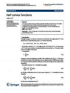 Half convex functions - Springer Link