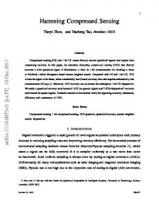 Hamming Compressed Sensing - arXiv