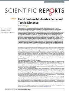 Hand Posture Modulates Perceived Tactile Distance - Birkbeck ...