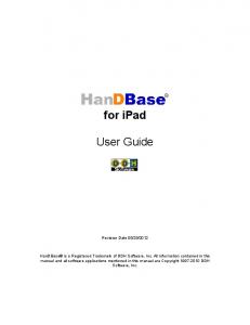 HanDBase for iPad User Guide