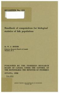 Handbook of computations for biological statistics of fish populations