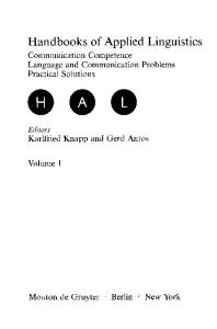 Handbooks of Applied Linguistics