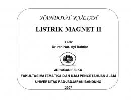 HANDOUT KULIAH LISTRIK MAGNET II