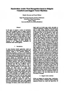 Handwritten Arabic Word Recognition based on ... - Semantic Scholar