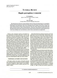 haptic perception: a tutorial