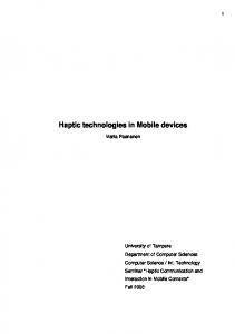 Haptic technologies in Mobile devices