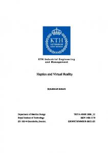 Haptics and Virtual Reality