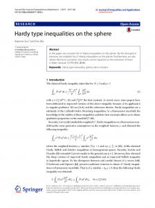 Hardy type inequalities on the sphere