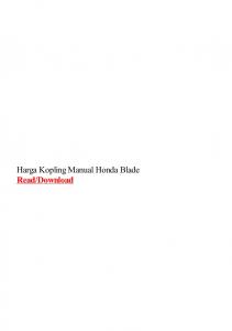 Harga Kopling Manual Honda Blade