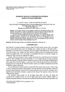 harmony search algorithm for optimum design of slab formwork a