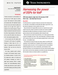 Harnessing the power of DSPs for VoIP