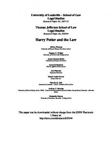 Harry Potter and the Law