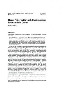 Harry Potter in the Gulf: Contemporary Islam and the Occult