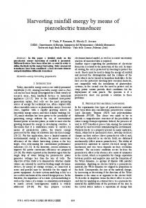 Harvesting rainfall energy by means of piezoelectric ... - IEEE Xplore