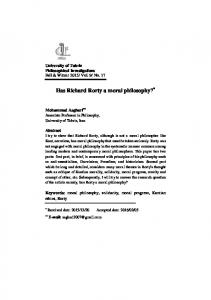 Has Richard Rorty a moral philosophy?*