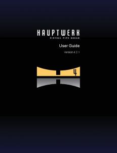 Hauptwerk Installation and User Guide