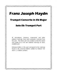 Haydn Trumpet Concerto - Solo Eb Part