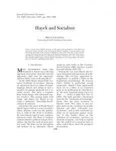 Hayek and Socialism