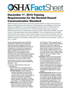 Hazard Communication Standard