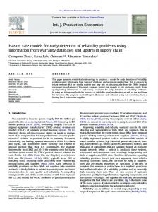 Hazard rate models for early detection of reliability problems using ...