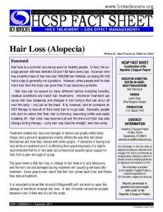 HCV Treatment Side Effect Management: Hair Loss (Alopecia)