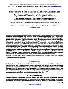 Headteachers' Leadership Styles and Teachers' Organizational ...