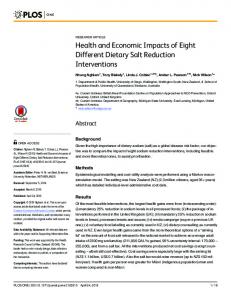 Health and Economic Impacts of Eight Different Dietary Salt Reduction