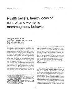 Health beliefs, health locus of