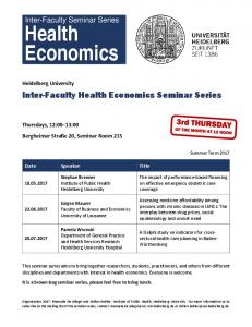 Health Economics - Uni Heidelberg