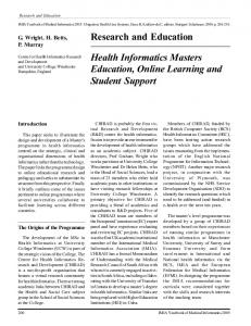 Health Informatics Masters Education, Online ...