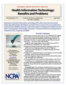 Health Information Technology Benefits and Problems