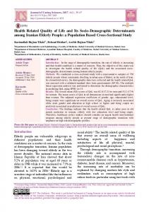 Health Related Quality of Life and Its Socio-Demographic ... - Journals