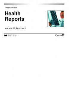 Health Reports, Vol. 22, no. 2 - Publications du gouvernement du ...