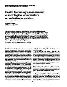 Health technology assessment: a sociological